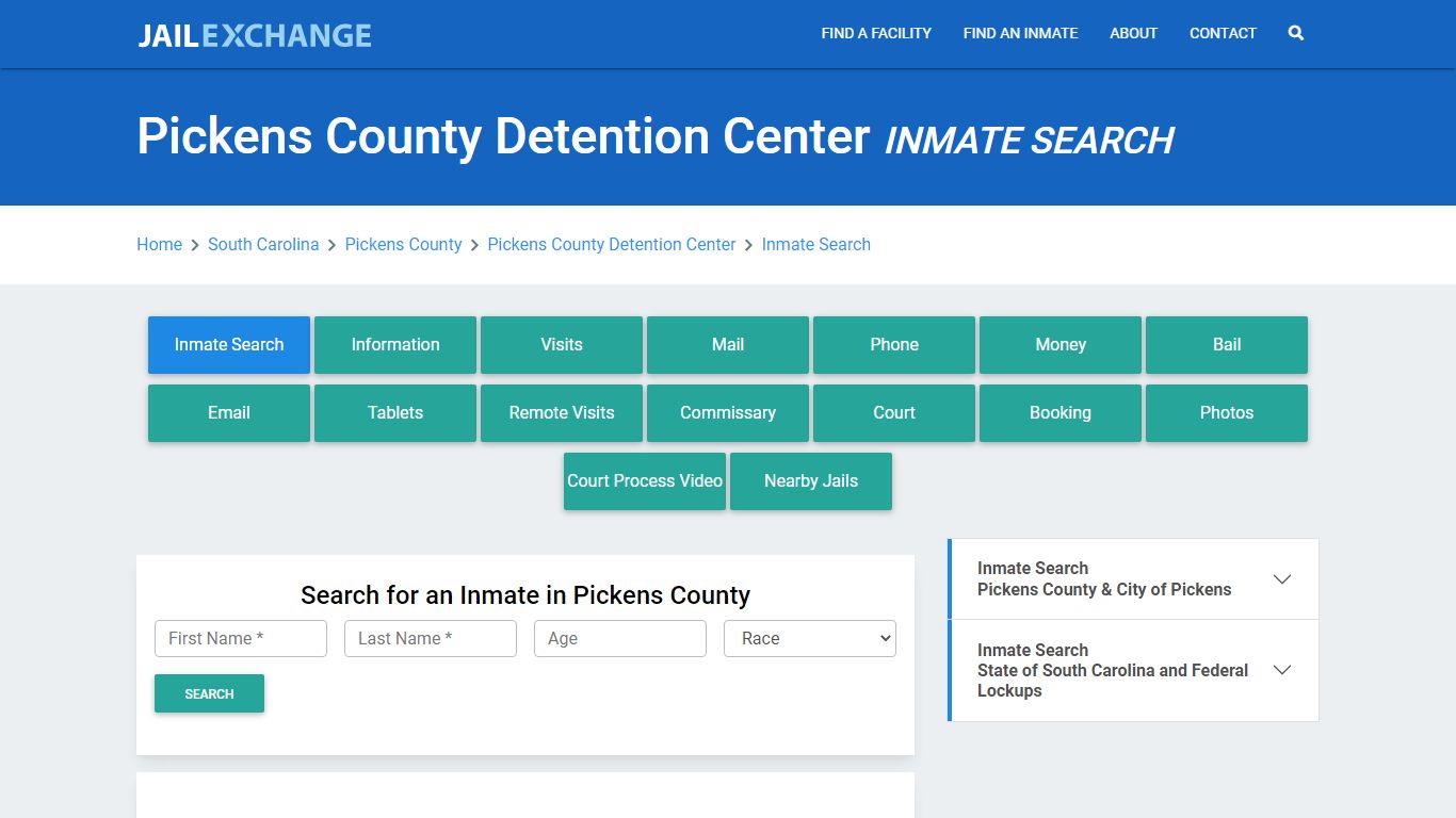 Pickens County Detention Center Inmate Search - Jail Exchange