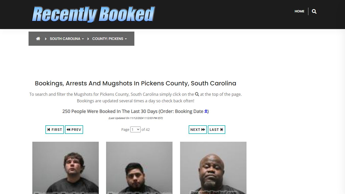 Bookings, Arrests and Mugshots in Pickens County, South Carolina